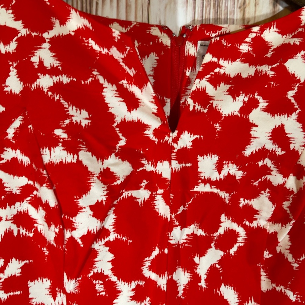 Original Milly New York Peggy Secretary Dress Red White Sleeveless Size 2 - Picture 2 of 5
